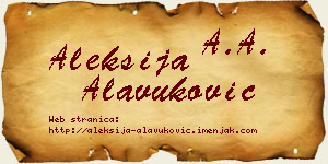 Aleksija Alavuković vizit kartica